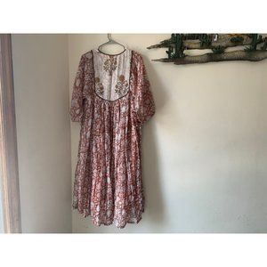 WITH TAGS! Daughters of India XL Diya Midi Dress Chestnut Boho Summer